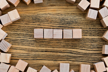A pile of wooden blocks on the table