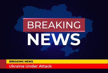 Background screen saver on breaking news. Breaking news on ukraine map background.