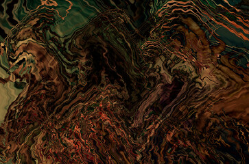 Abstract brown green futuristic pattern. Psychedelic background for design, web pages.