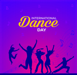 International Dance Day. Template for background, banner, card, poster. vector illustration.