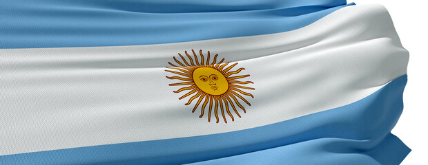drapeau Argentin sur fond blanc - rendu 3D