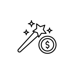 Money Wizard icon in vector. logotype