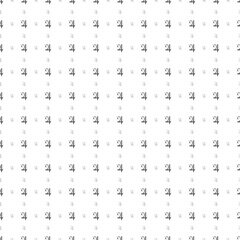 Square seamless background pattern from black jupiter astrological symbols are different sizes and opacity. The pattern is evenly filled. Vector illustration on white background