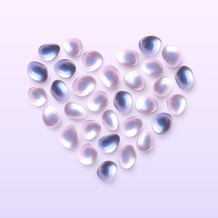 Romantic abstract background with pearl heart