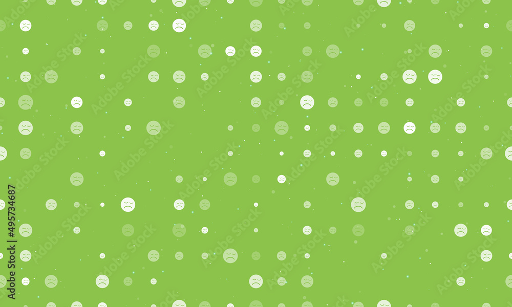 Poster seamless background pattern of evenly spaced white depression symbols of different sizes and opacity