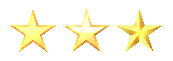 Set of golden stars. Golden stars isolated on black background. VIP stars. Vector clipart.