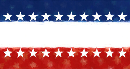 USA patriotic background. Digital watercolor painting illustration.
