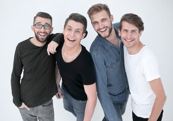 Fototapeta premium top view..a group of happy young men looking at the camera