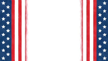 USA patriotic background. Digital watercolor painting illustration.