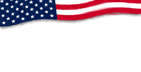 Obraz premium USA patriotic background. Digital watercolor painting illustration.