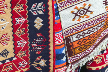 Woolen rugs with oriental ornaments. Georgia