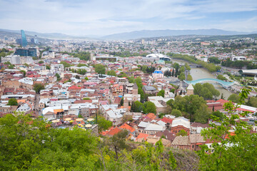 Fototapeta na wymiar Aerial view of Tbilisi, Georgia, outdoor photo