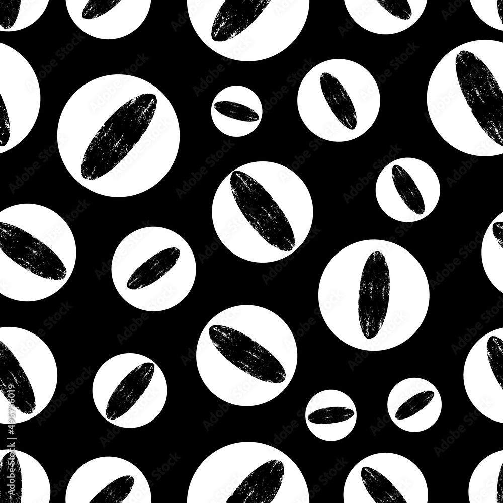 Poster black and white abstract textured pattern vector seamless repeat pattern print background