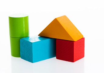 Fototapeta premium House made from wooden blocks