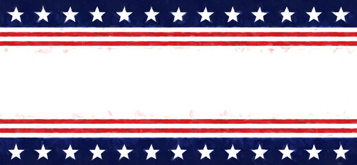 USA patriotic background. Digital watercolor painting illustration.