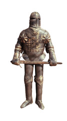 Medieval knight armor, on a white background