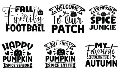 Fototapeta premium Autumn SVG T shirt design bundle