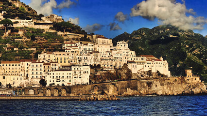 Naklejka premium View of the old town from the sea