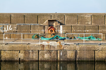 22 March 2022. Harbour, Buckie, Moray, Scotland. This is a scene within Buckie Harbour on a sunny...