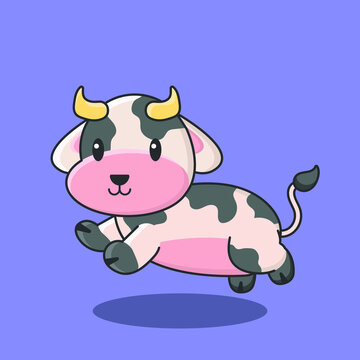 cow moo pet farm background character farm face breed color industry natural milk cartoon comic art