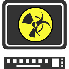 Information about biological and chemical weapons on the computer screen.