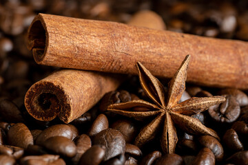 Kawa, anyż, cynamon, przyprawa, anyż gwiazdkowaty, dekoracja