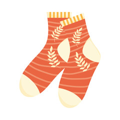 orange embroidered socks