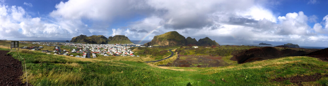 Panorama Over The Vestmannaeyjar Islands, Iceland