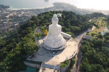 Aerial view of the Big Buddha in Phuket, Thailand