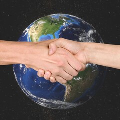 Two hand people, help concept, Russia and Ukraine to make peace.
Two hand to pacify the war.