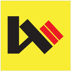 W logo with black and red color combination

