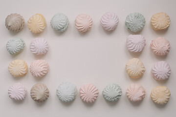 candy pastel coloured marshmallow sweets pattern texture background.