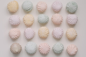 candy pastel coloured marshmallow sweets pattern texture background.