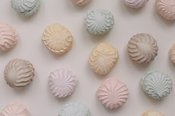 candy pastel coloured marshmallow sweets pattern texture background.