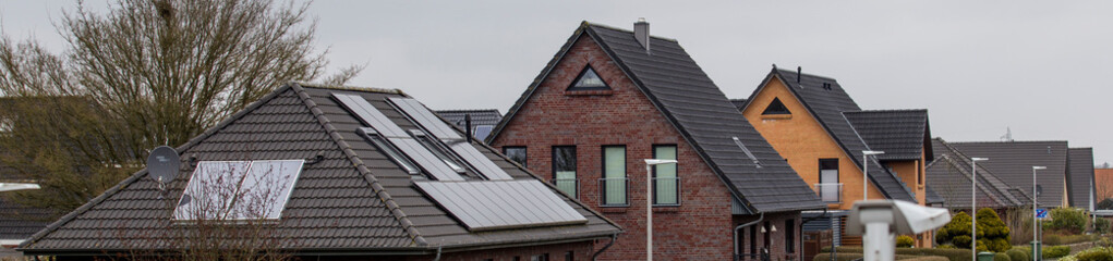 Obraz premium tile roofs of houses in germany