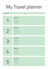 My Travel planner Sheet.