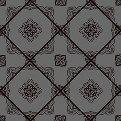 Decorative vintage tile pattern in oriental style. Print for fabric, textile, interior, paper, packaging, stationery