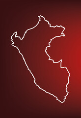 Ilustración del mapa de Perú con fondo rojo. © artrolopzimages
