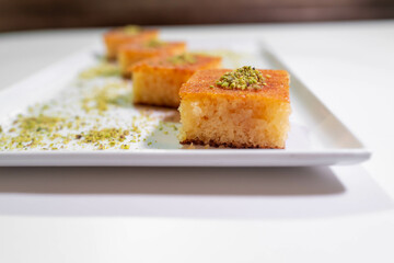 Arabic traditional dessert - a tray with a variety of sweets - creative delicious middle eastern pies - Arabic Cuisine