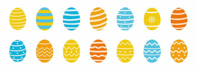 Easter pattern with Easter egg drawings. Vector illustration.