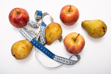 pear, apple, symbolizing human overweight