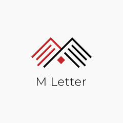 M Letter Real estate property House Logo Design Template