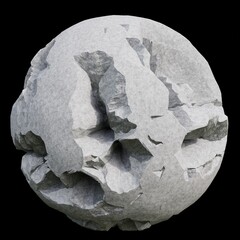 Realistic stone on the black background. 3d rendering.