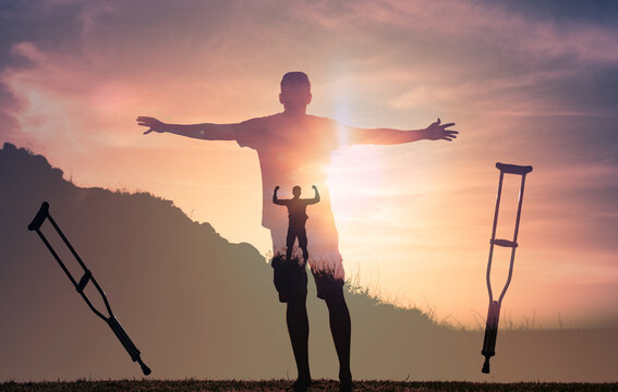 Rehabilitation, recovery healing from injury support concept 