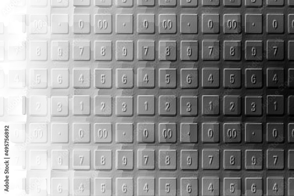 Aufkleber stylized panel with buttons with numbers, illustration created by computer