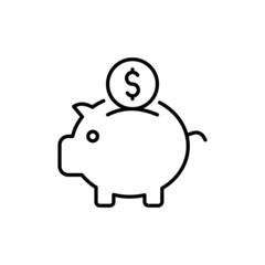Piggy Bank icon in vector. logotype