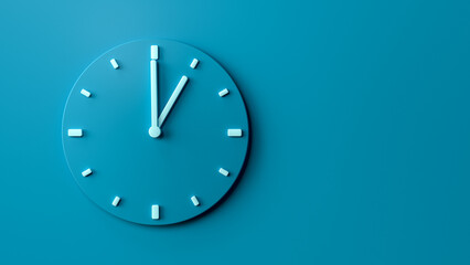 3D render of a a blue clock on a blue wall - obrazy, fototapety, plakaty