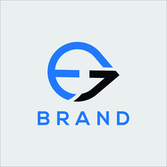 Creative Initials Letters (eg) Logo  Monogram Geometric Modern Logo