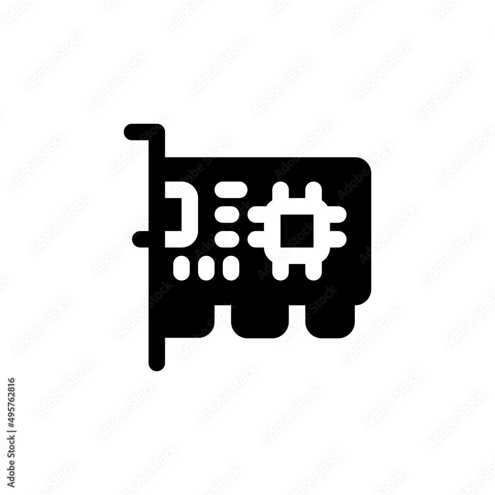 Poster network card vector icon. computer component icon solid style. perfect use for logo, presentation, w
