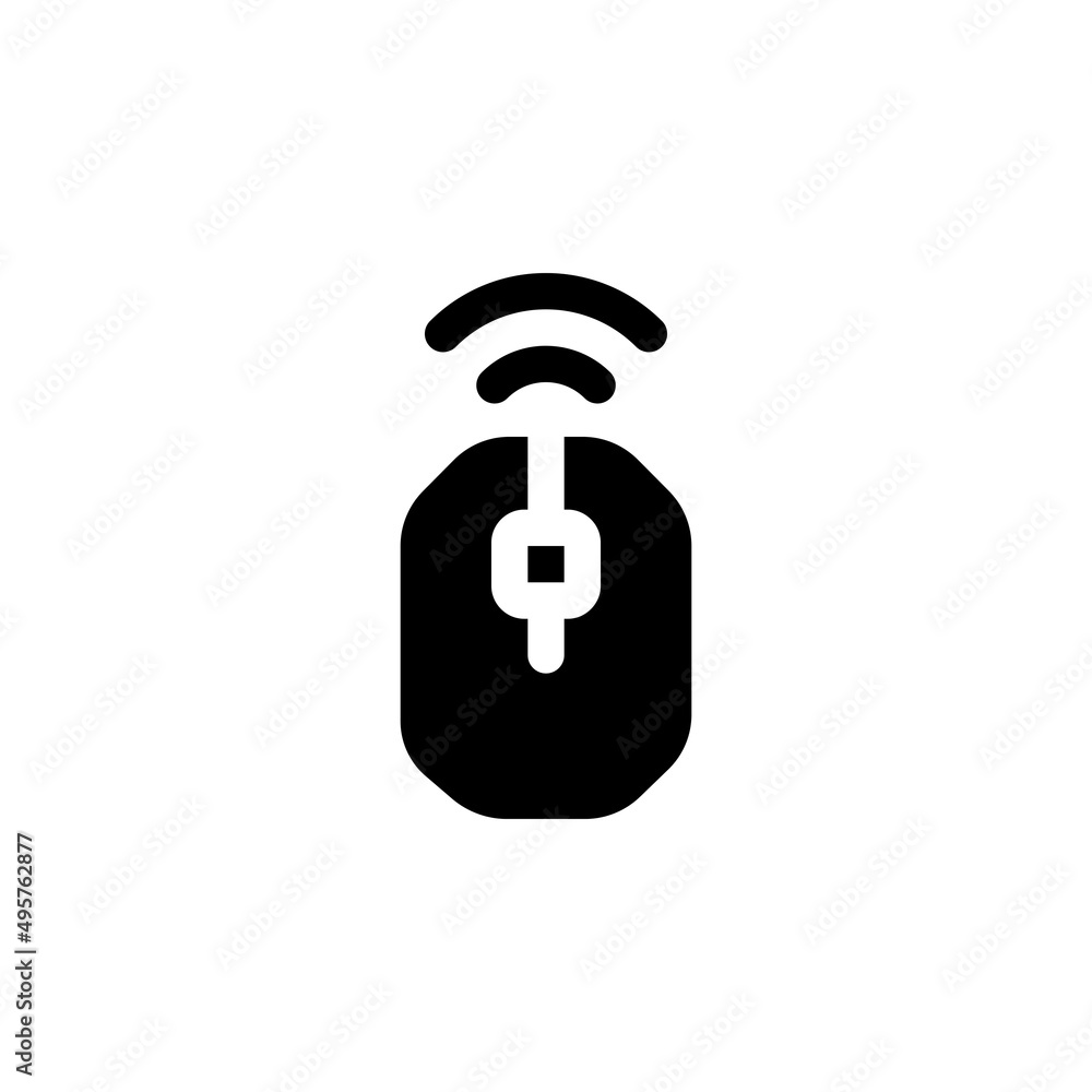 Poster mouse wireless vector icon. computer component icon solid style. perfect use for logo, presentation,